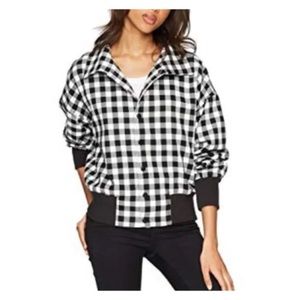 NEW The Fifth Label Jacket Black Gingham Bomber Jacket Size XS